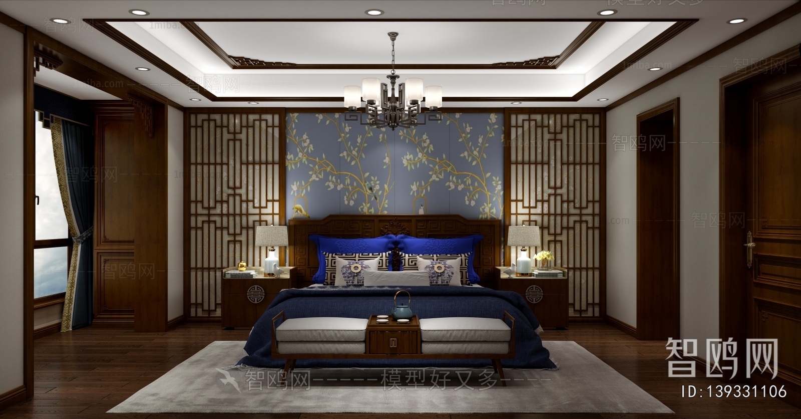 New Chinese Style Chinese Style Bedroom