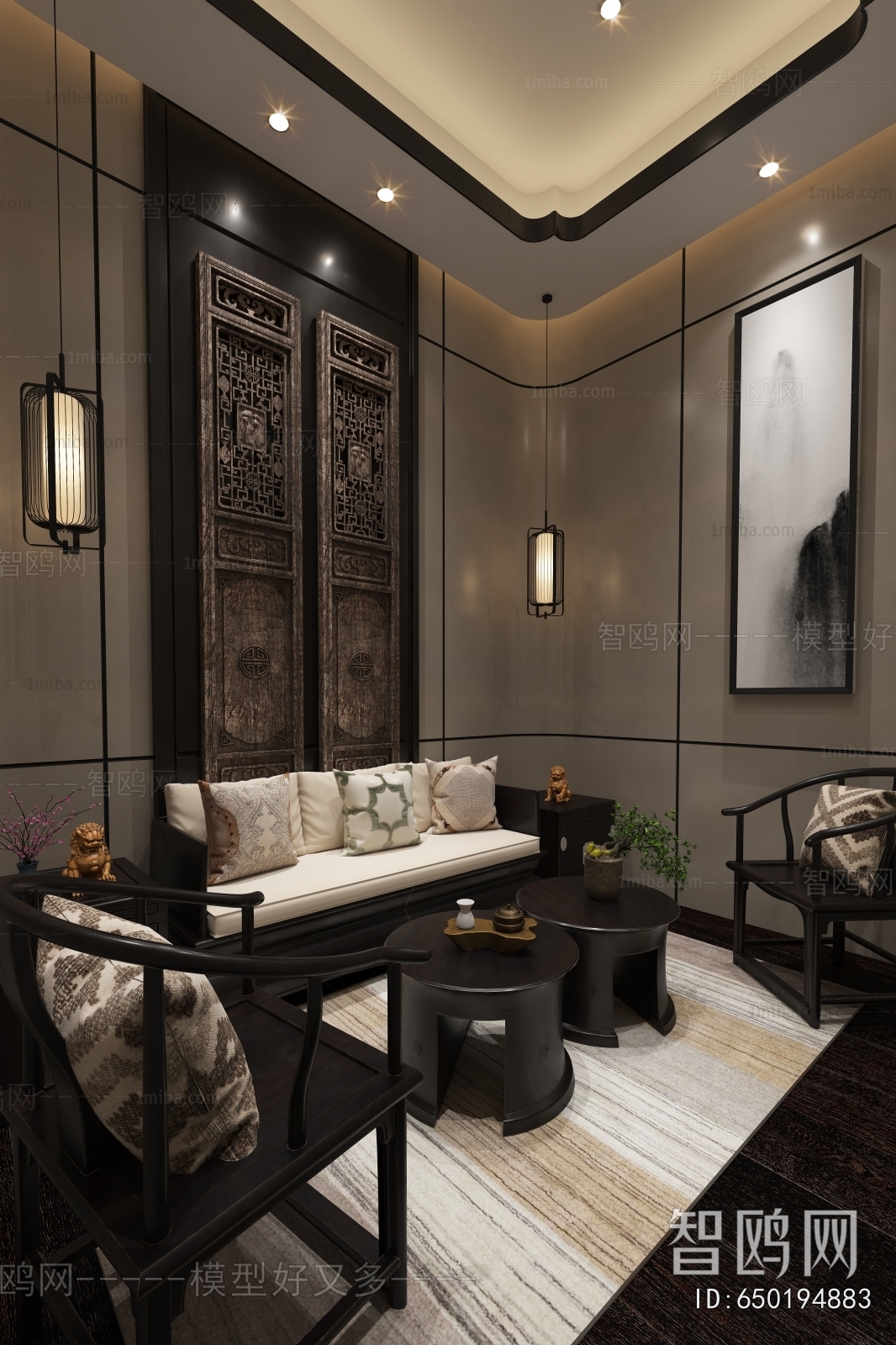 New Chinese Style A Living Room