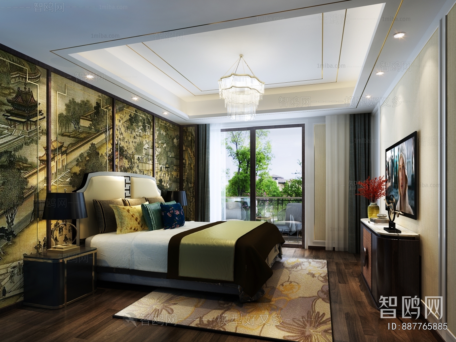 New Chinese Style Bedroom