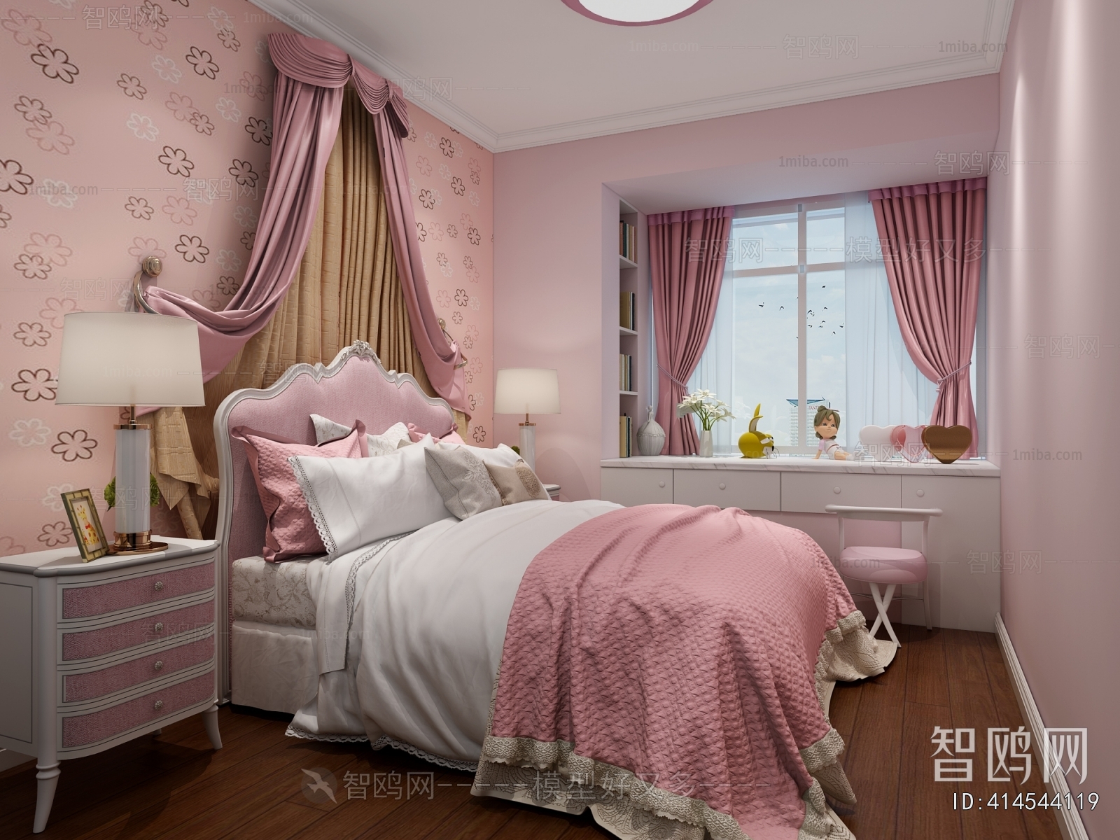 Simple European Style Girl's Room Daughter's Room