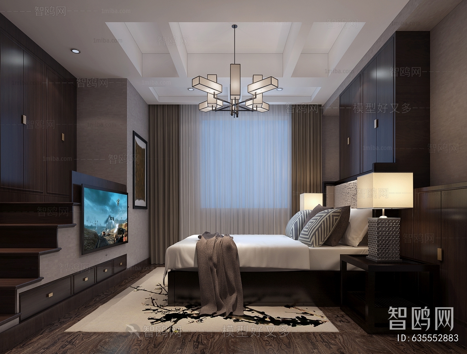 New Chinese Style Bedroom