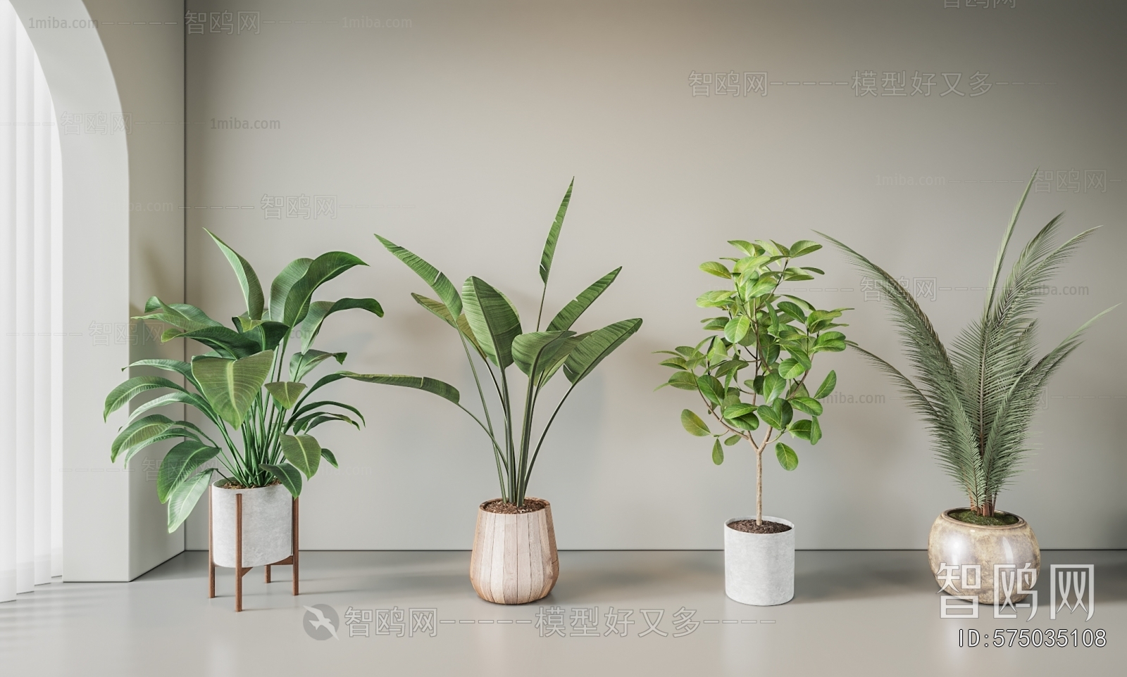 Modern Ground Green Plant Potted Plants