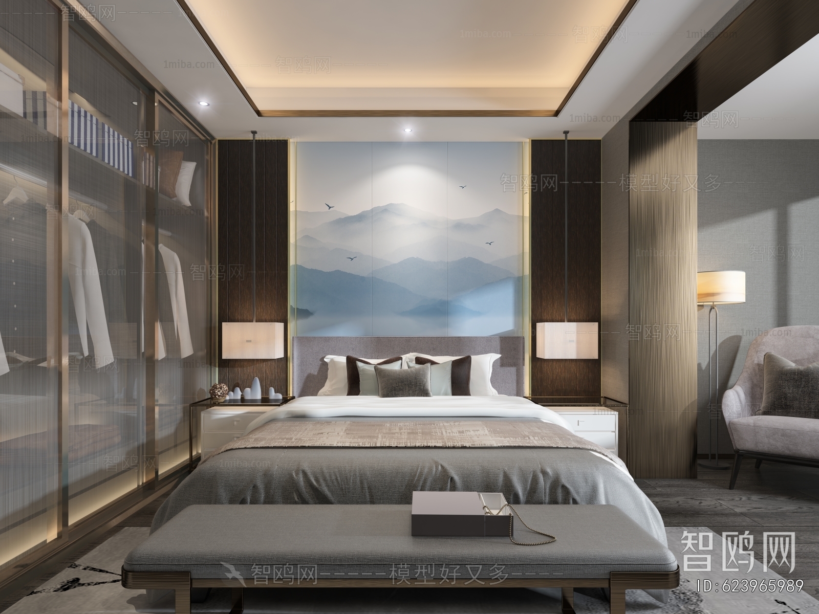 New Chinese Style Bedroom