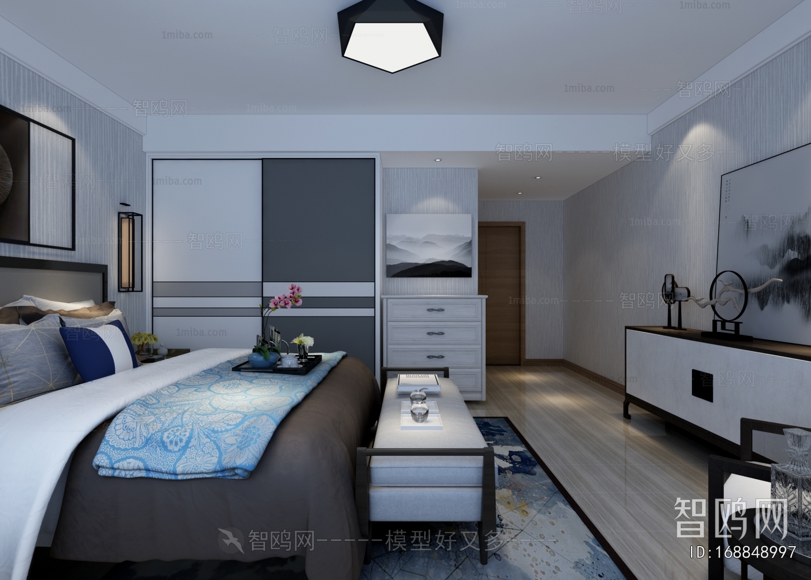 New Chinese Style Bedroom