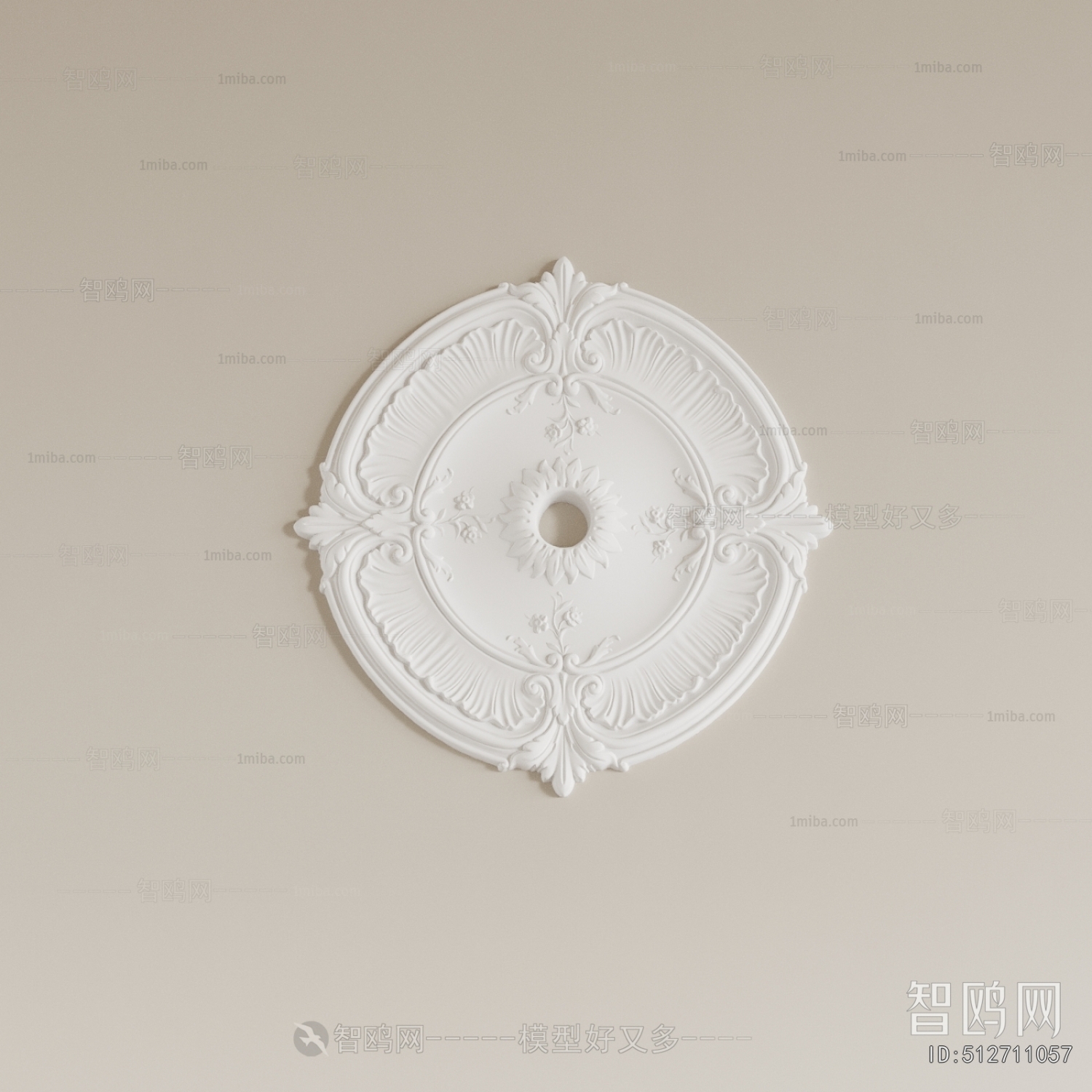 French Style Plaster Carved Top Plate