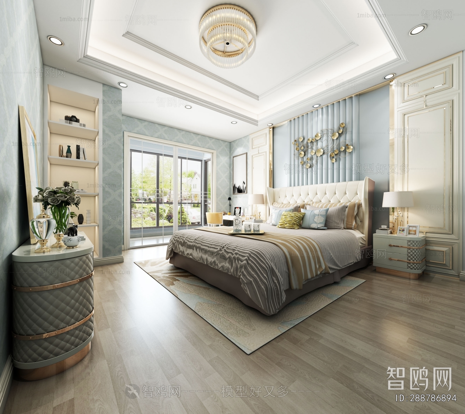 Simple European Style Bedroom