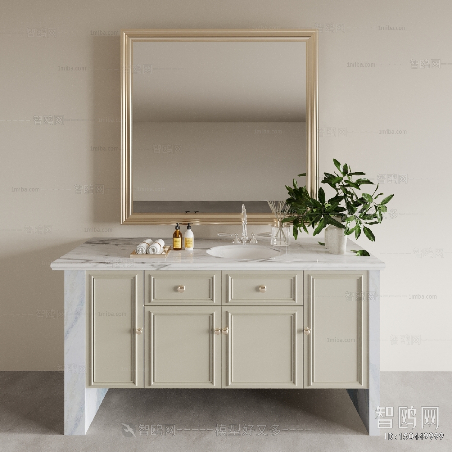 Simple European Style Bathroom Cabinet