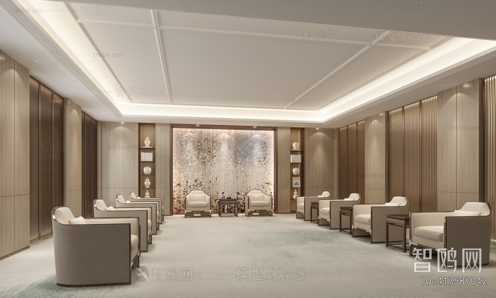 New Chinese Style Office Living Room