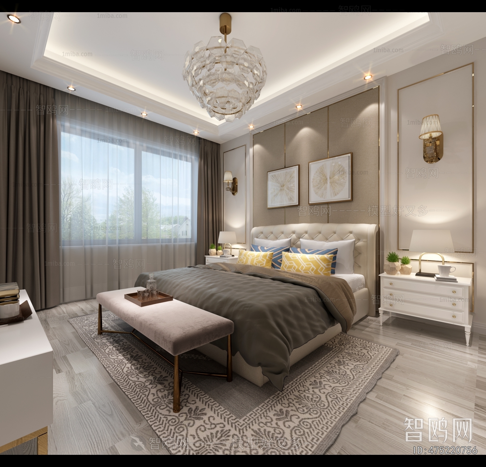 Simple European Style Bedroom