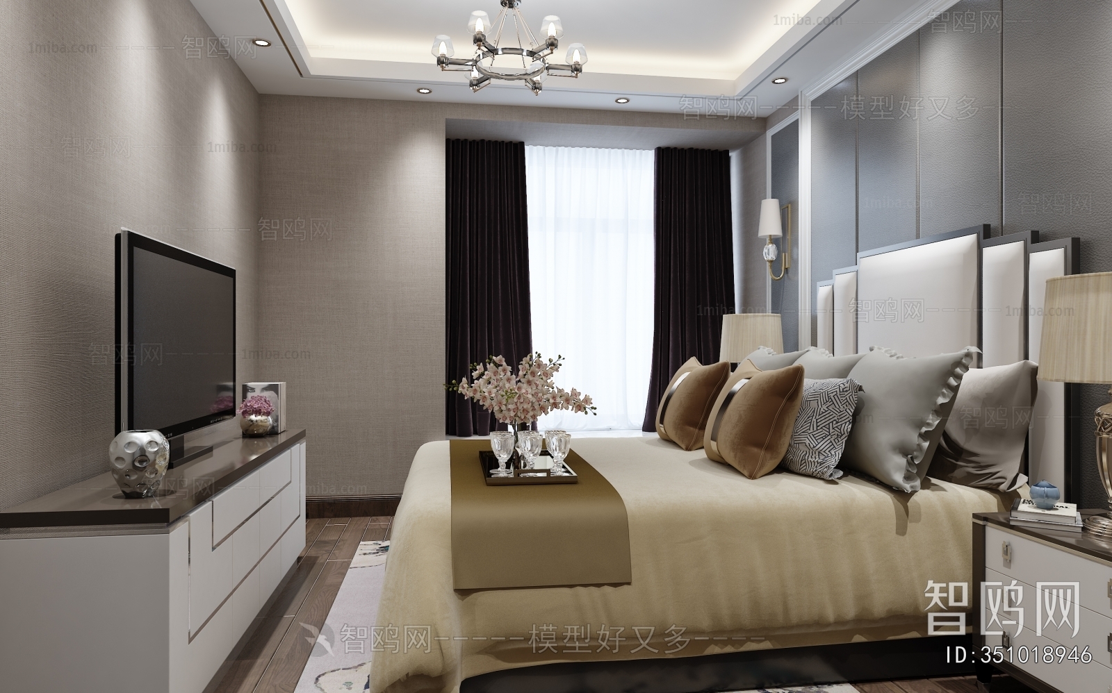 Simple European Style Bedroom