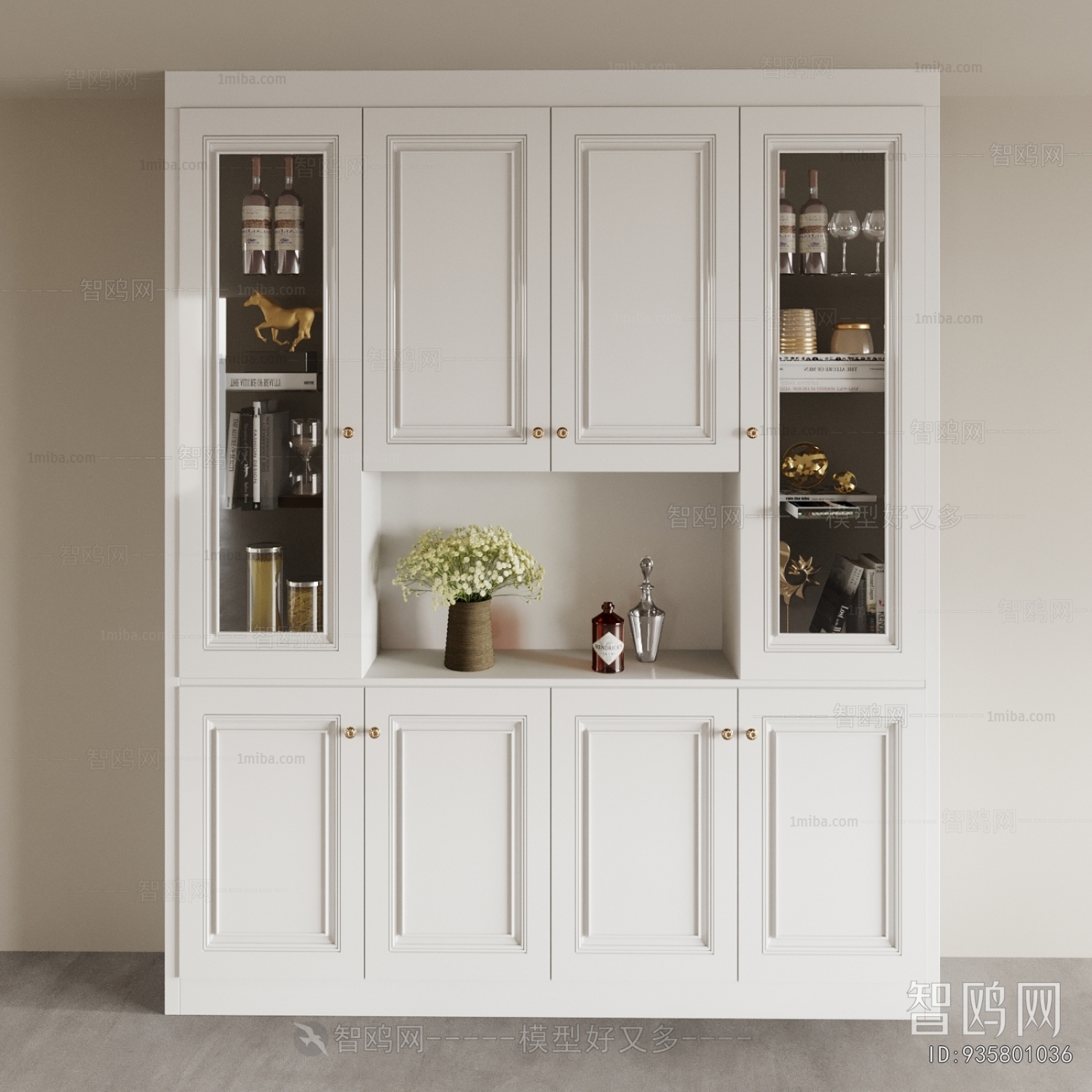 Simple European Style Wine Cabinet