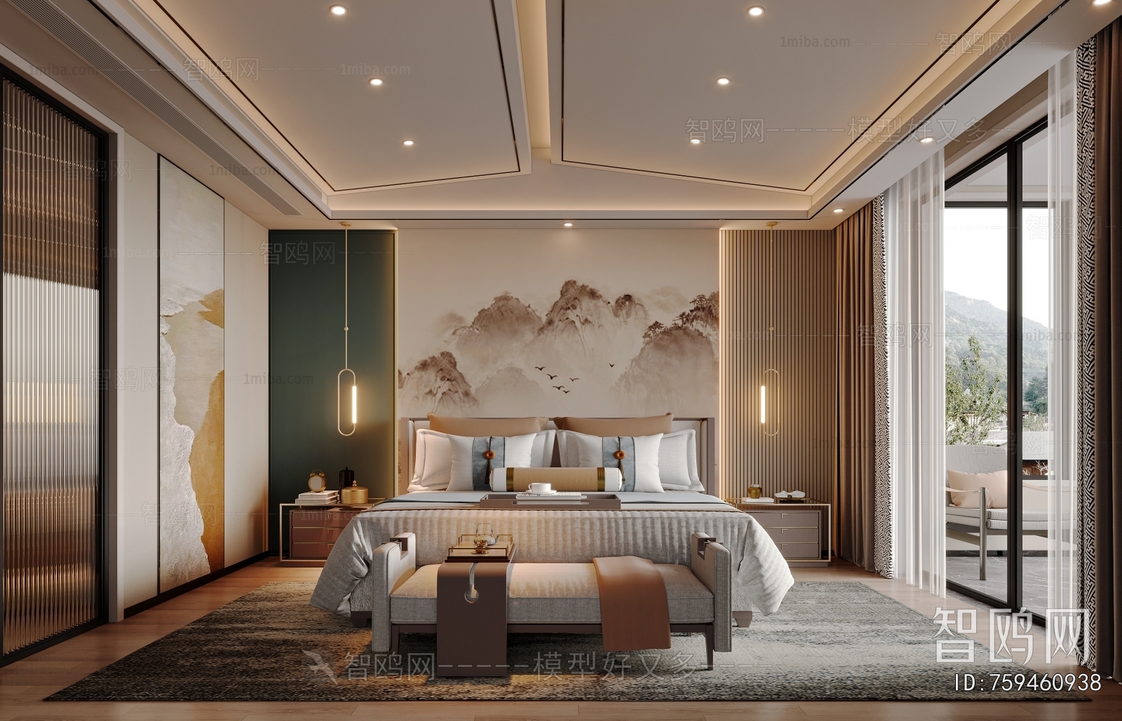 New Chinese Style Bedroom