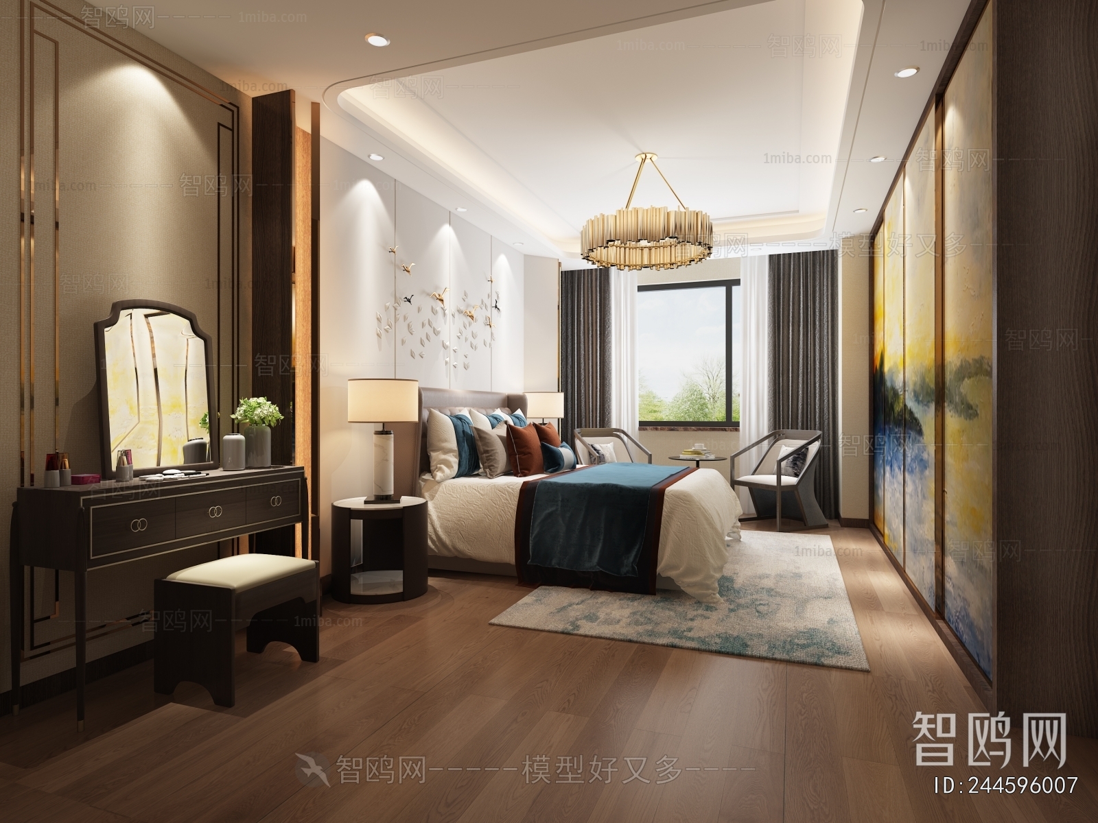 New Chinese Style Bedroom