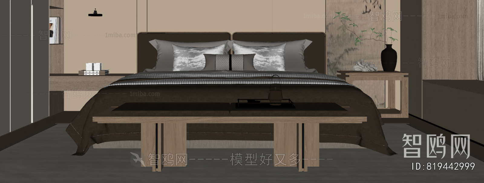 New Chinese Style Double Bed