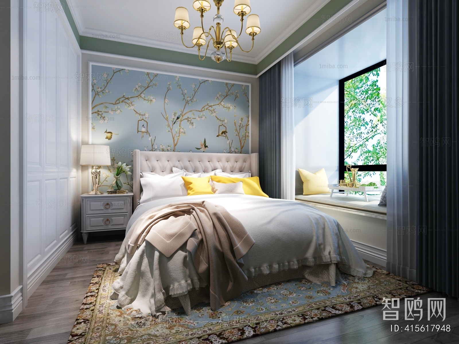 Simple European Style Bedroom