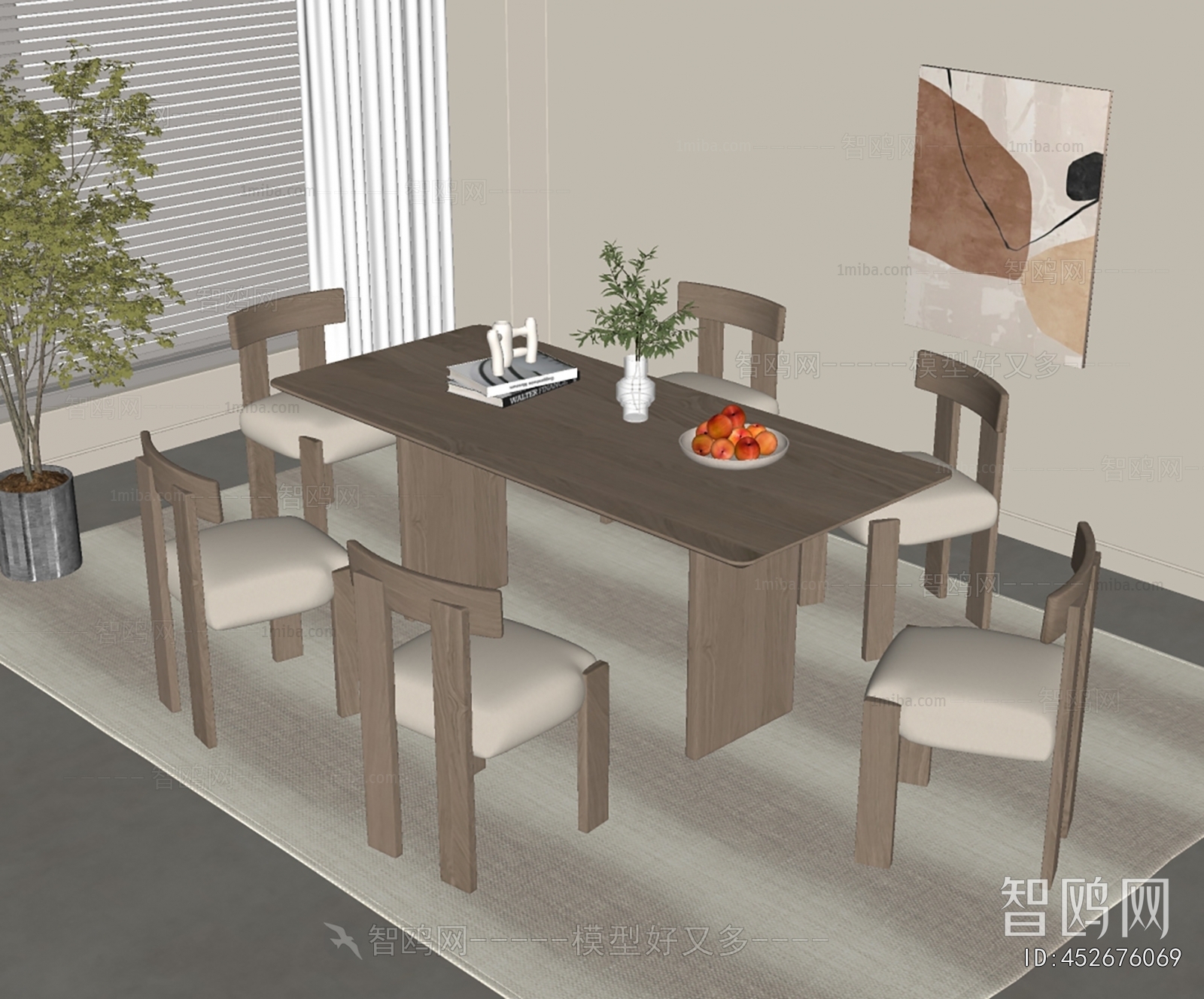 Wabi-sabi Style Dining Table And Chairs