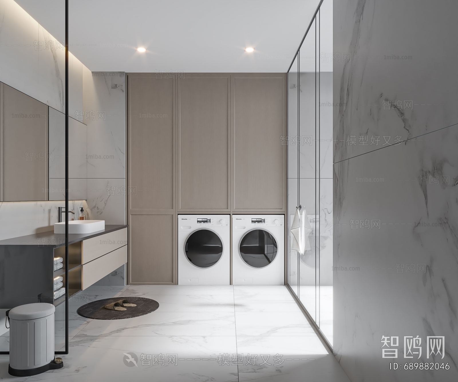 Modern Balcony Laundry Room