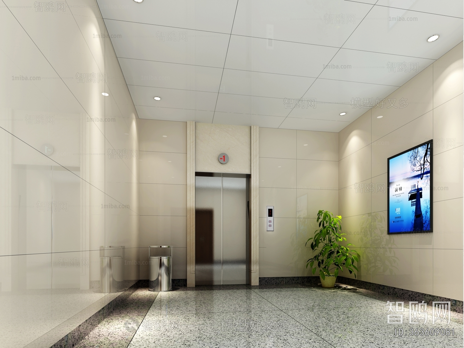 Modern Office Elevator Hall