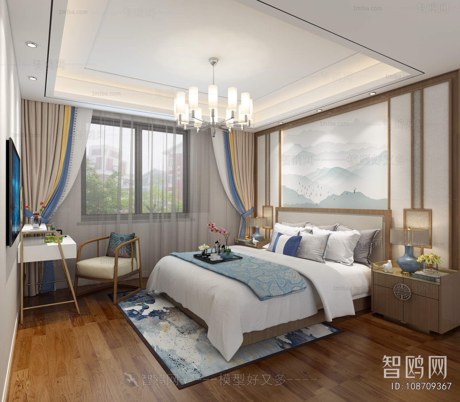 New Chinese Style Bedroom