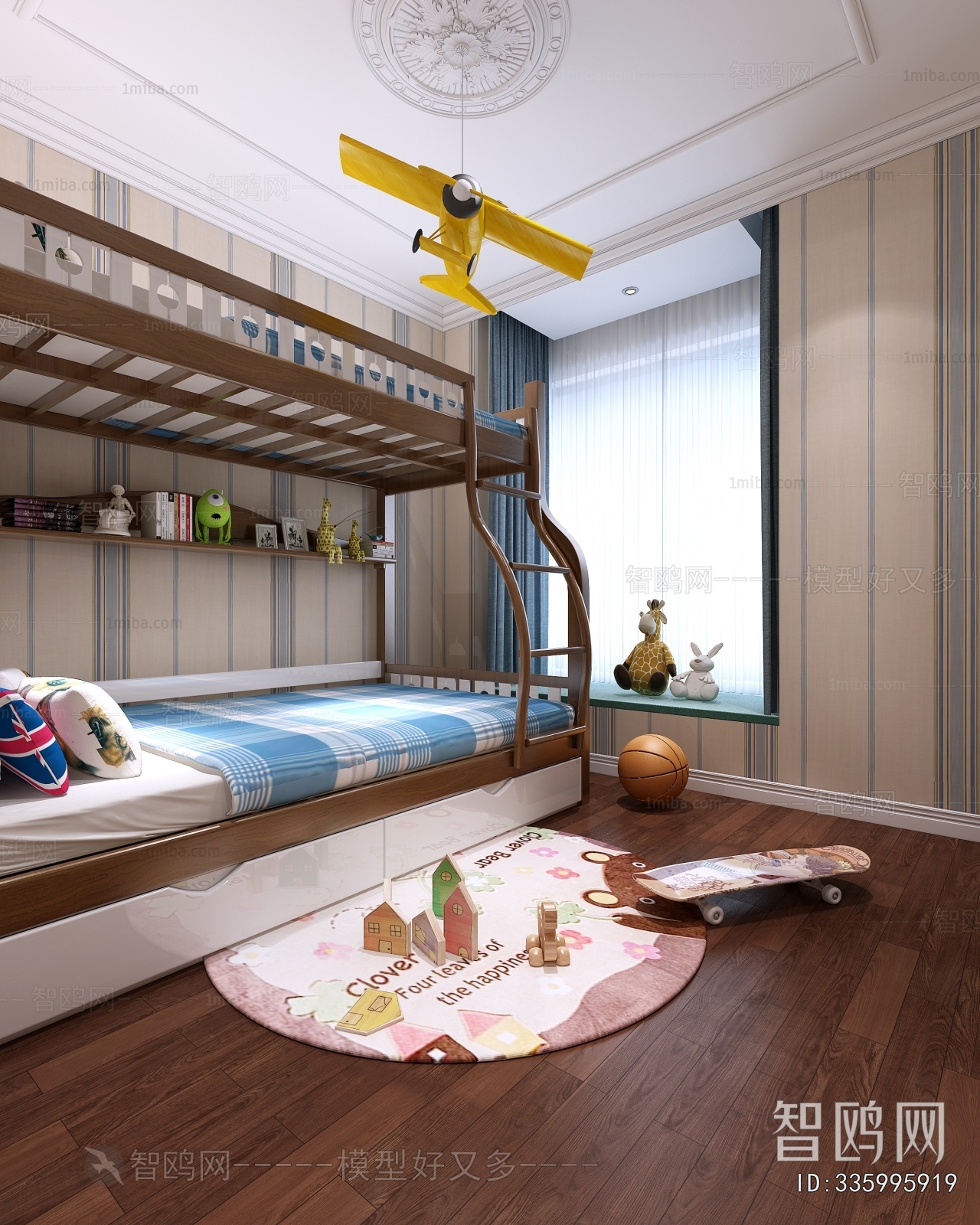 Simple European Style Boy's Room And Son's Room