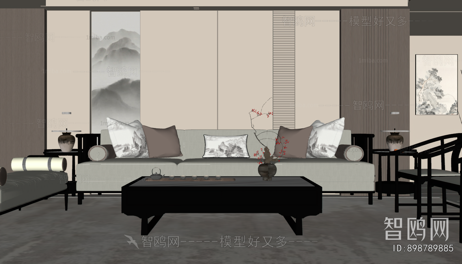 New Chinese Style A Living Room