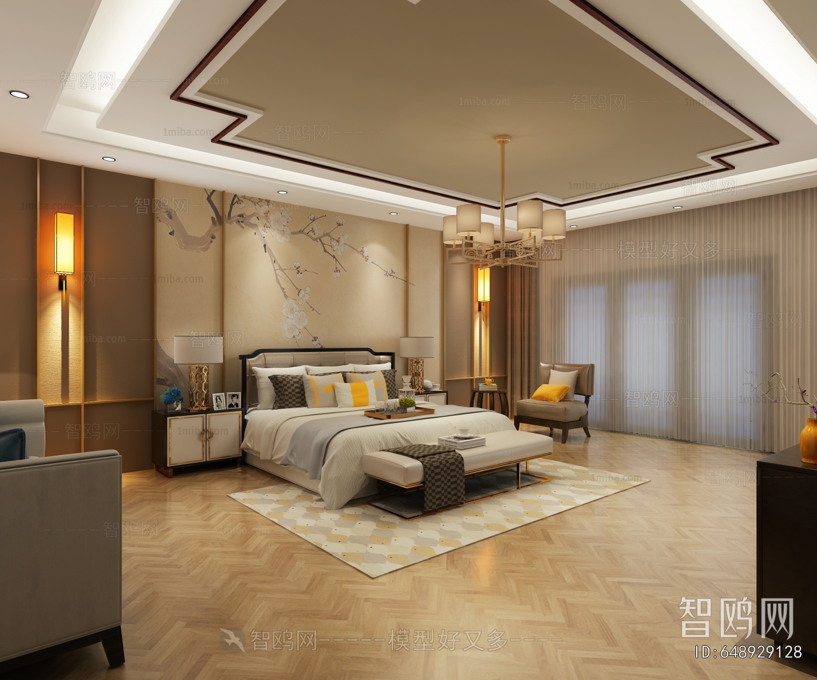 New Chinese Style Bedroom