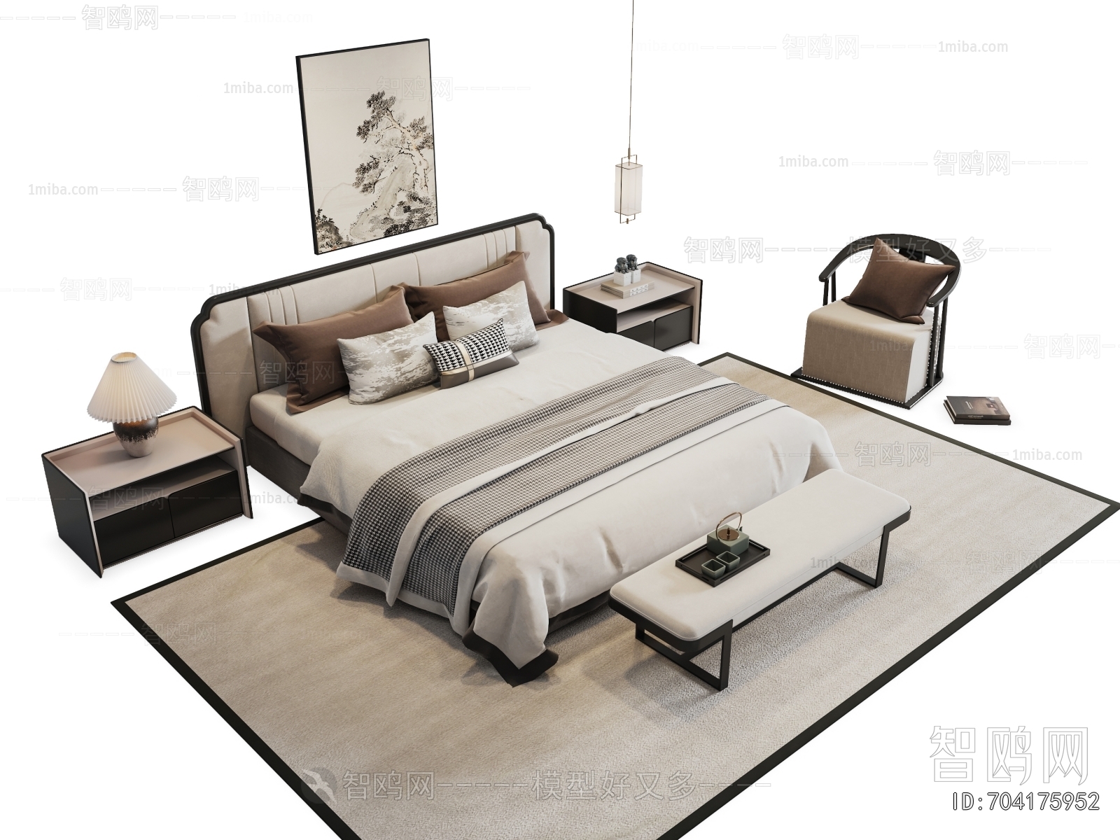 New Chinese Style Double Bed