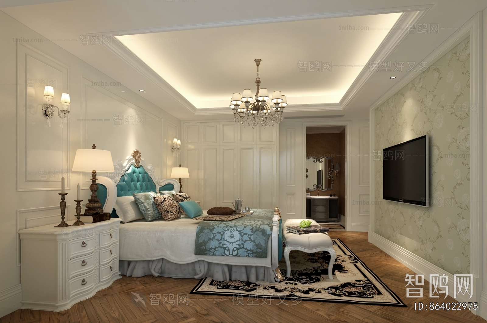 Simple European Style Bedroom