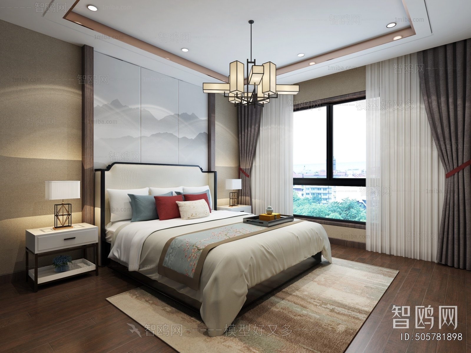 New Chinese Style Bedroom