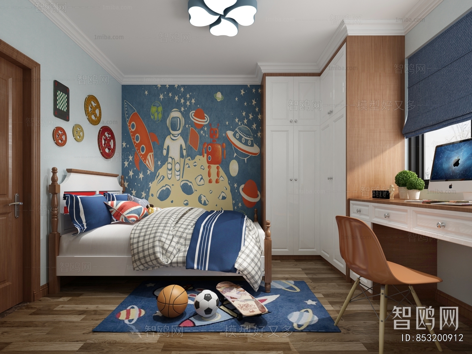 Simple European Style Boy's Room And Son's Room