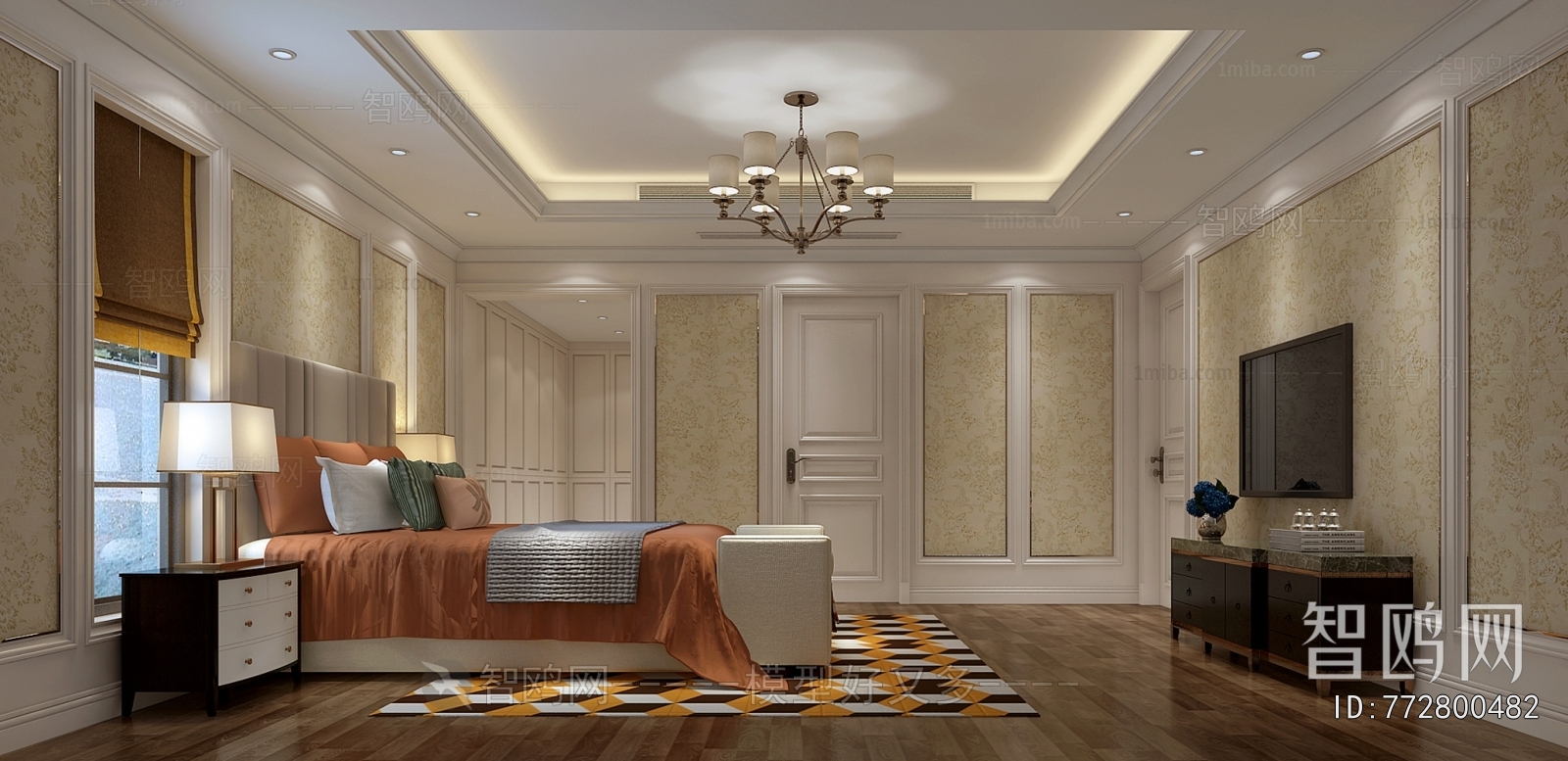 Simple European Style Bedroom