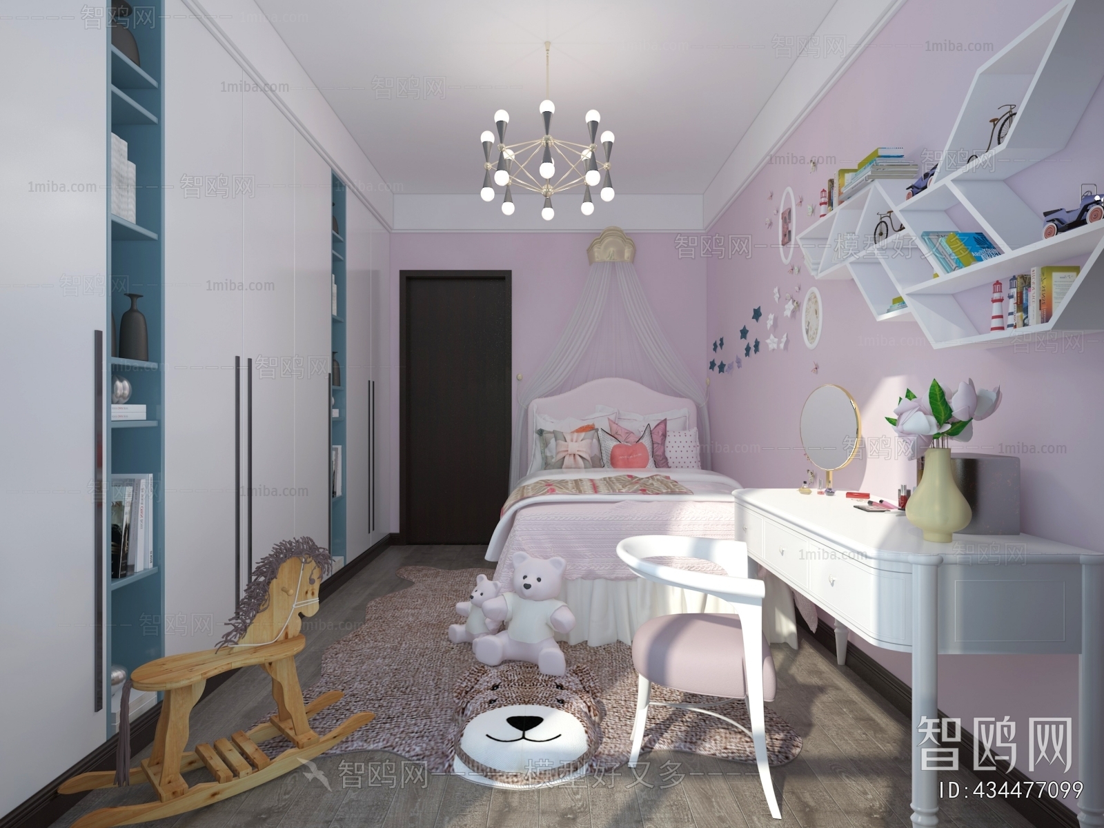 Modern Nordic Style Girl's Room Daughter's Room