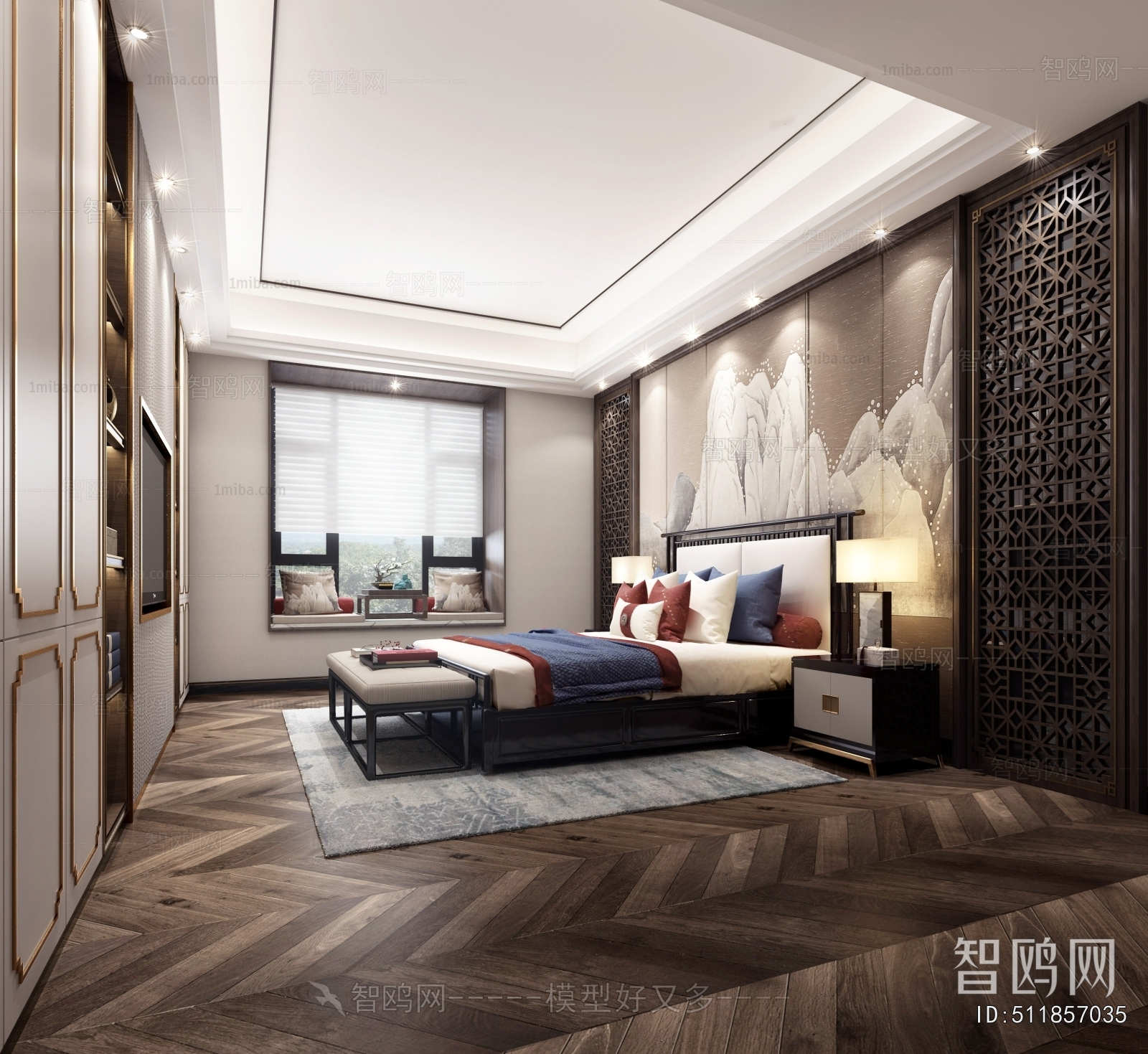 New Chinese Style Bedroom