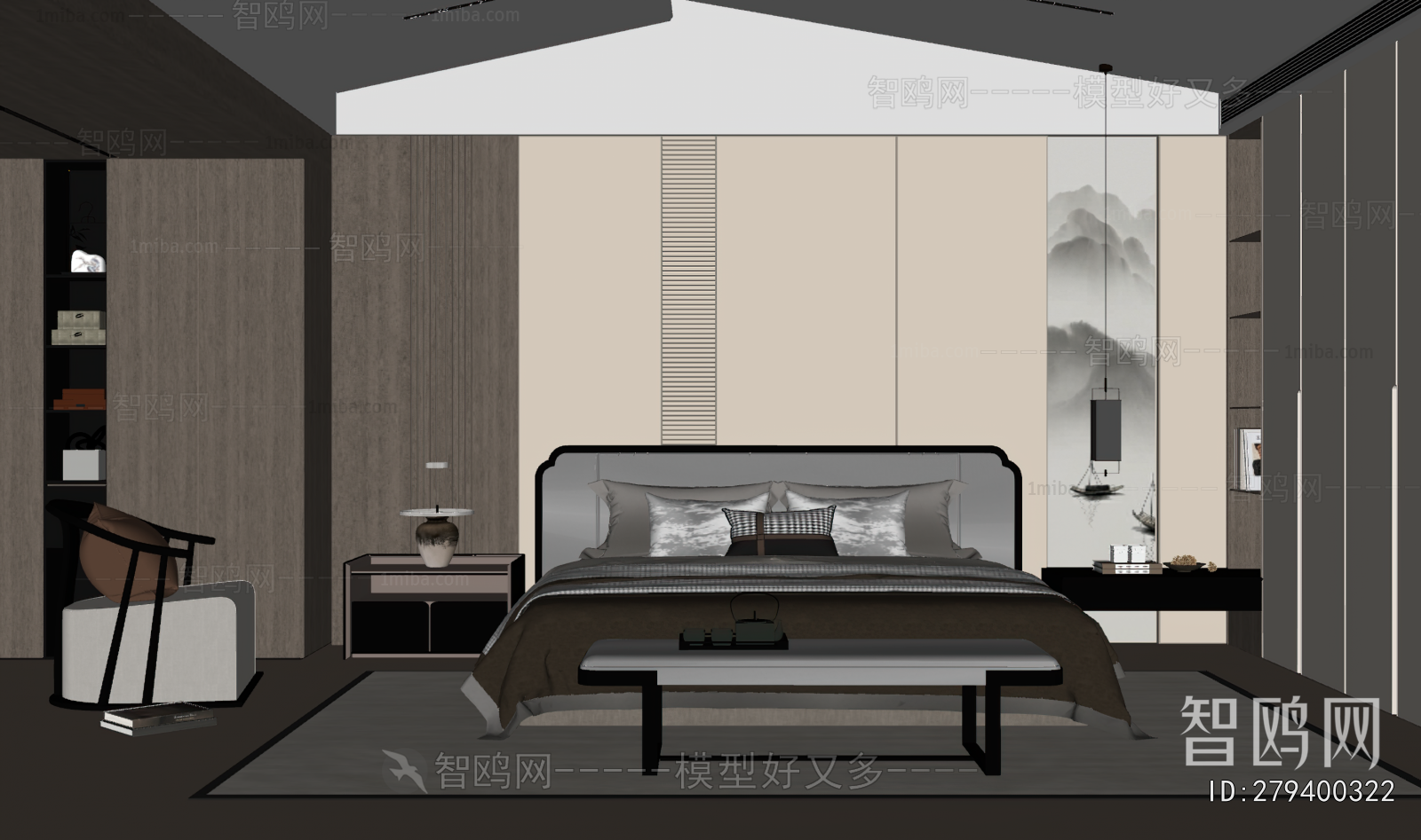 New Chinese Style Bedroom