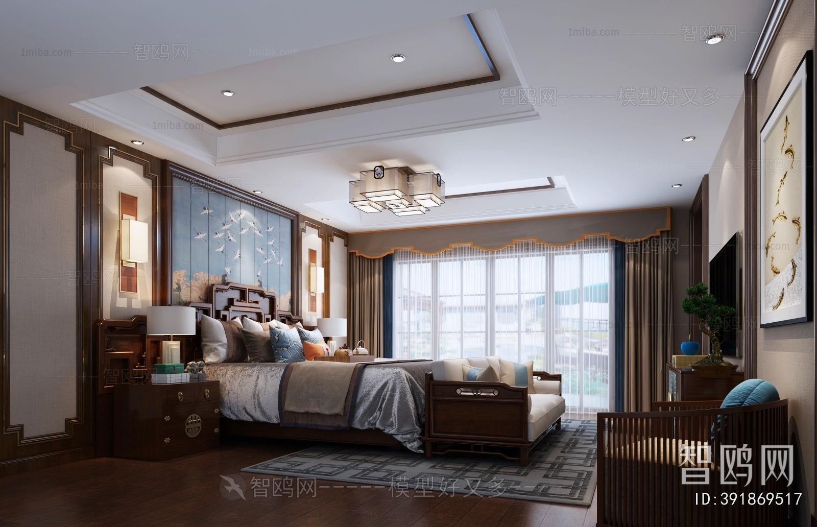 New Chinese Style Bedroom