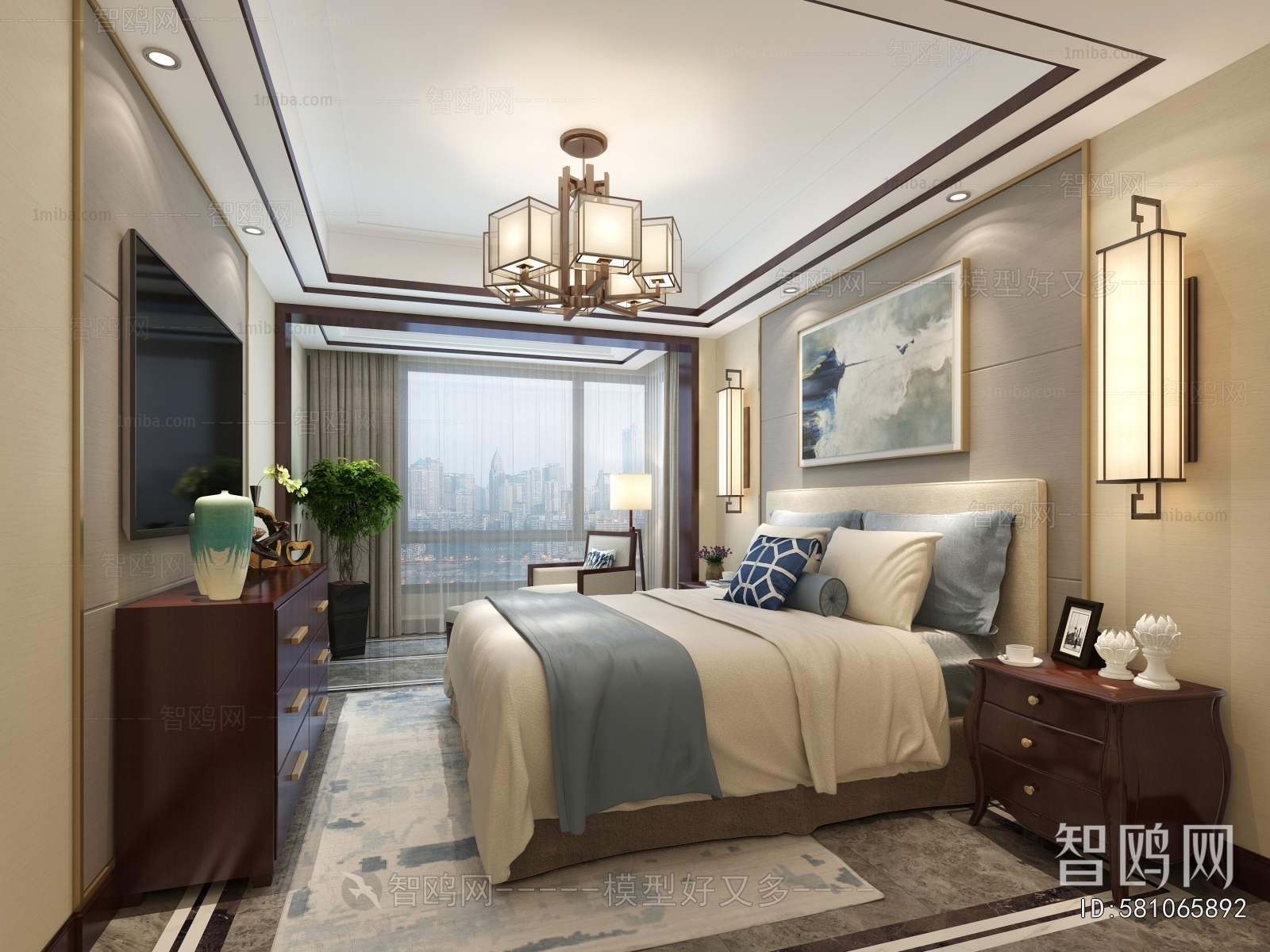 New Chinese Style Bedroom