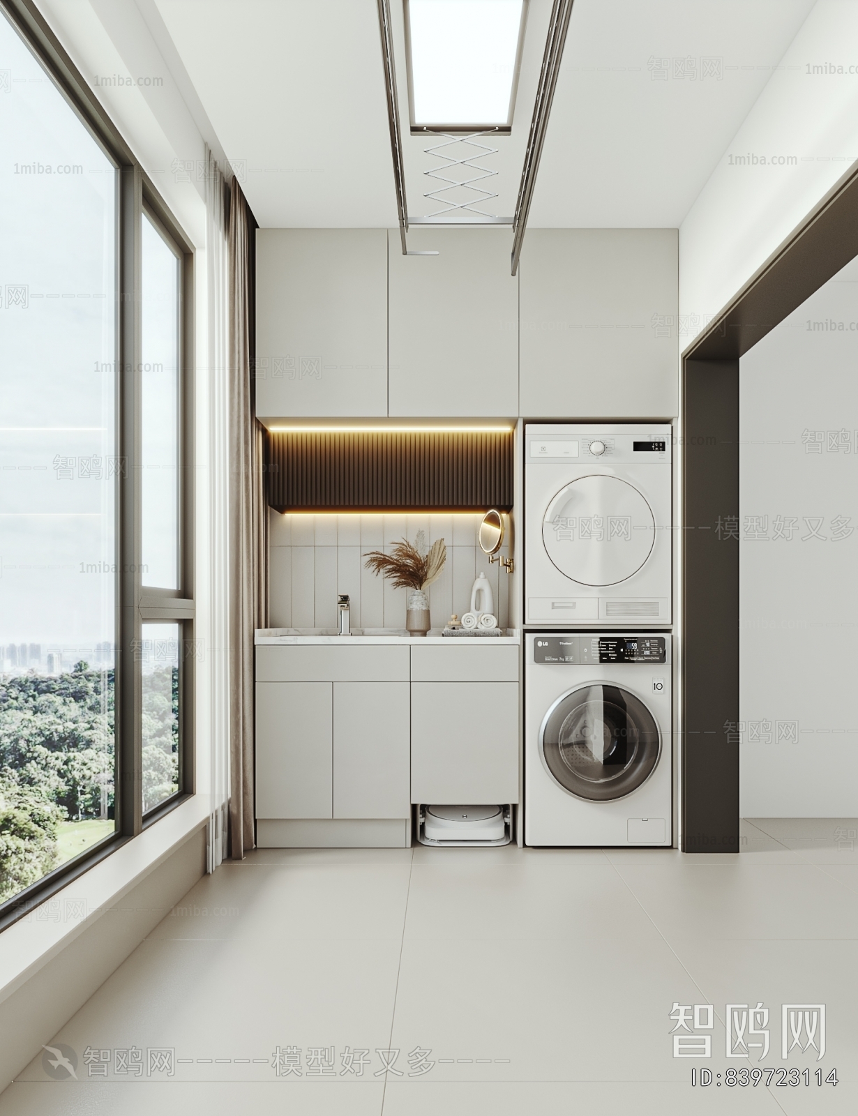 Modern Balcony Laundry Room