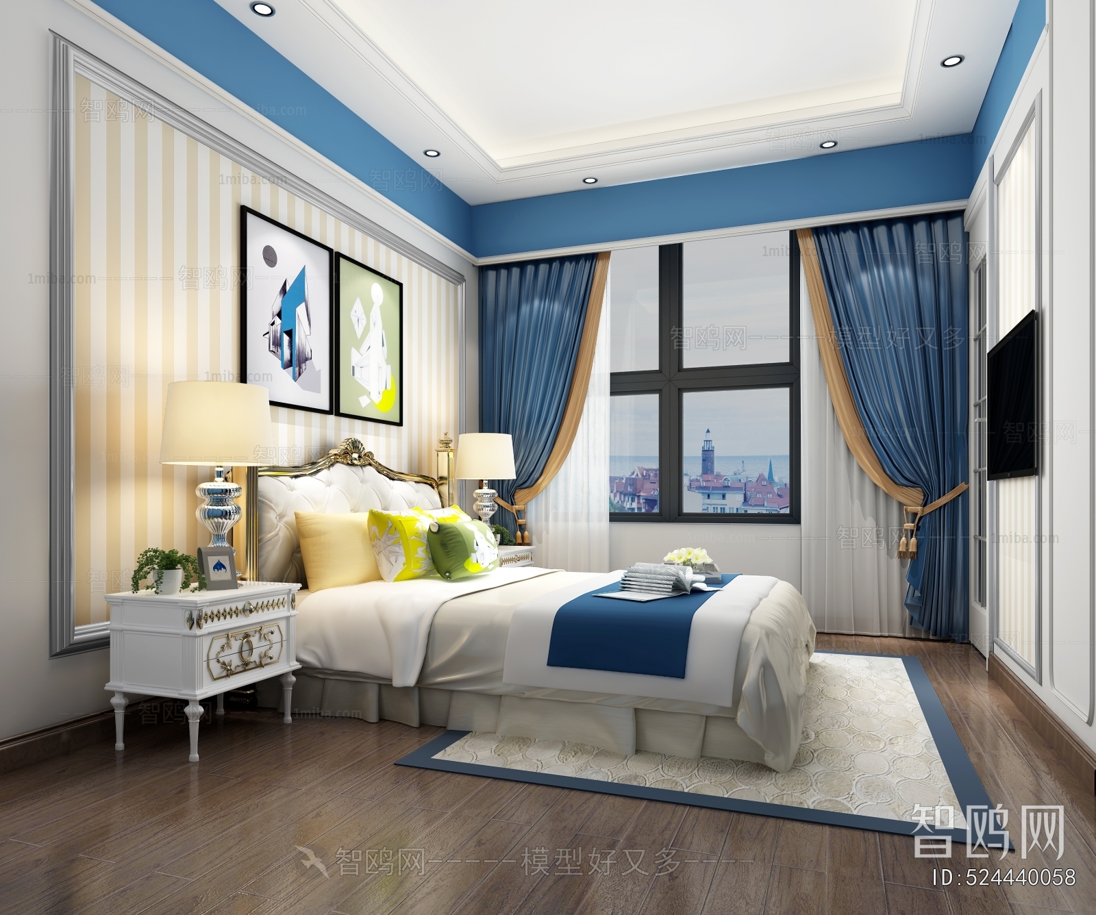 Simple European Style Bedroom