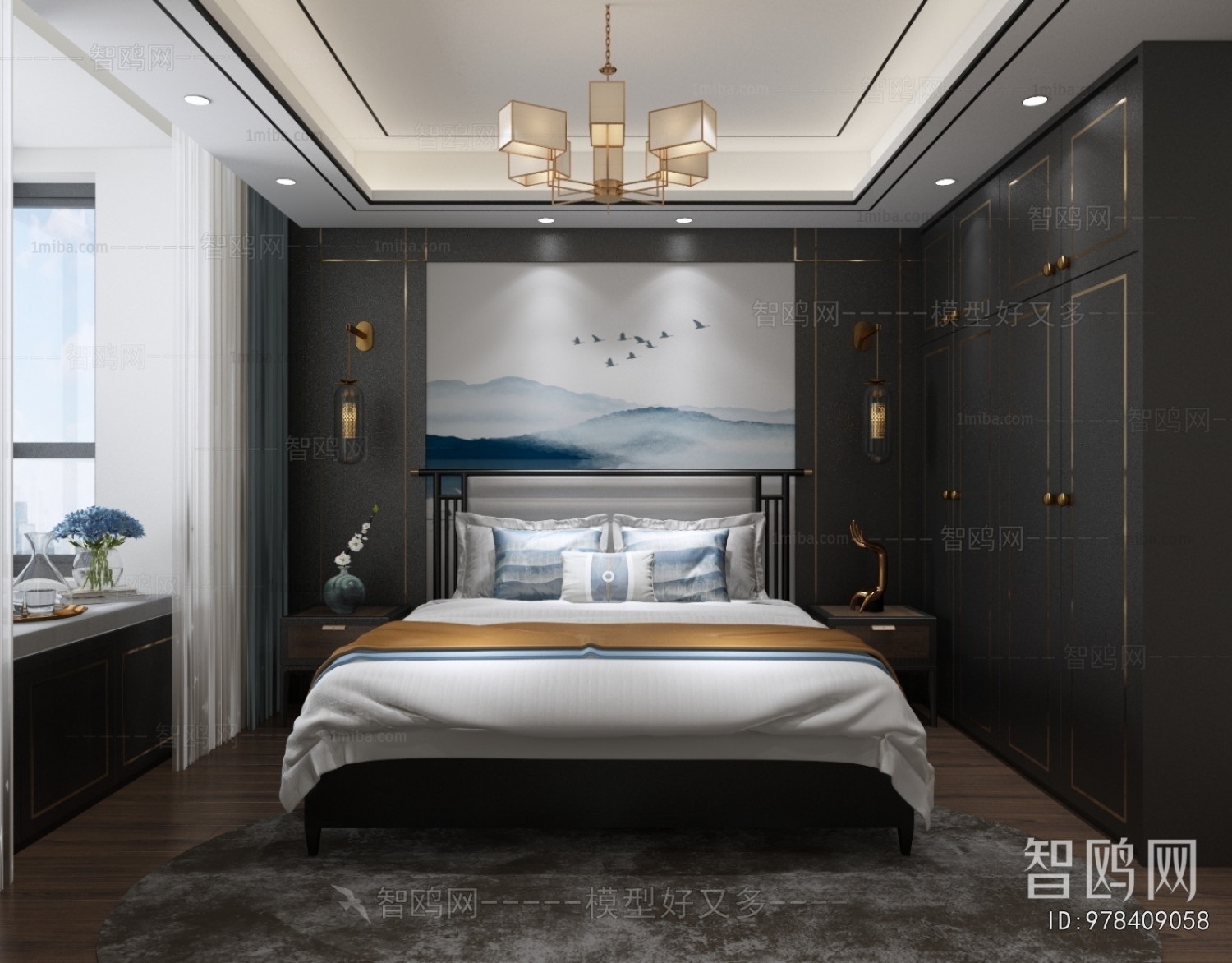 New Chinese Style Bedroom