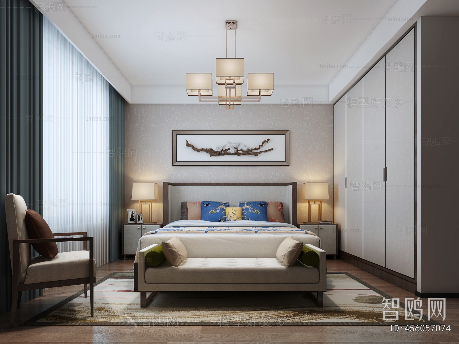 New Chinese Style Bedroom