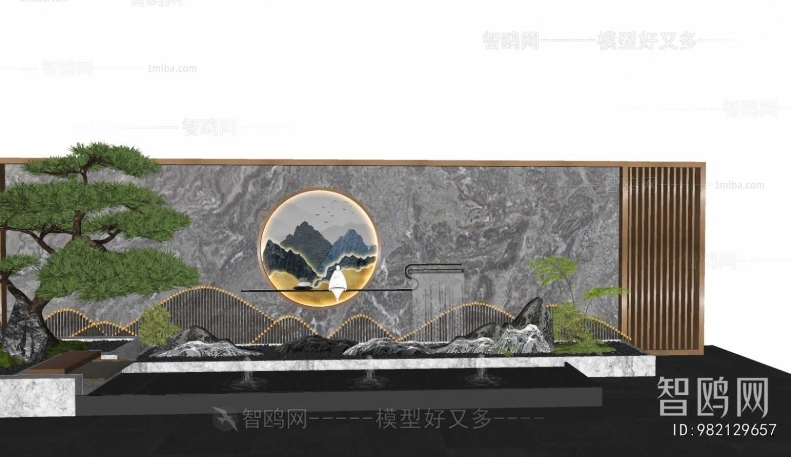 New Chinese Style Landscape Wall