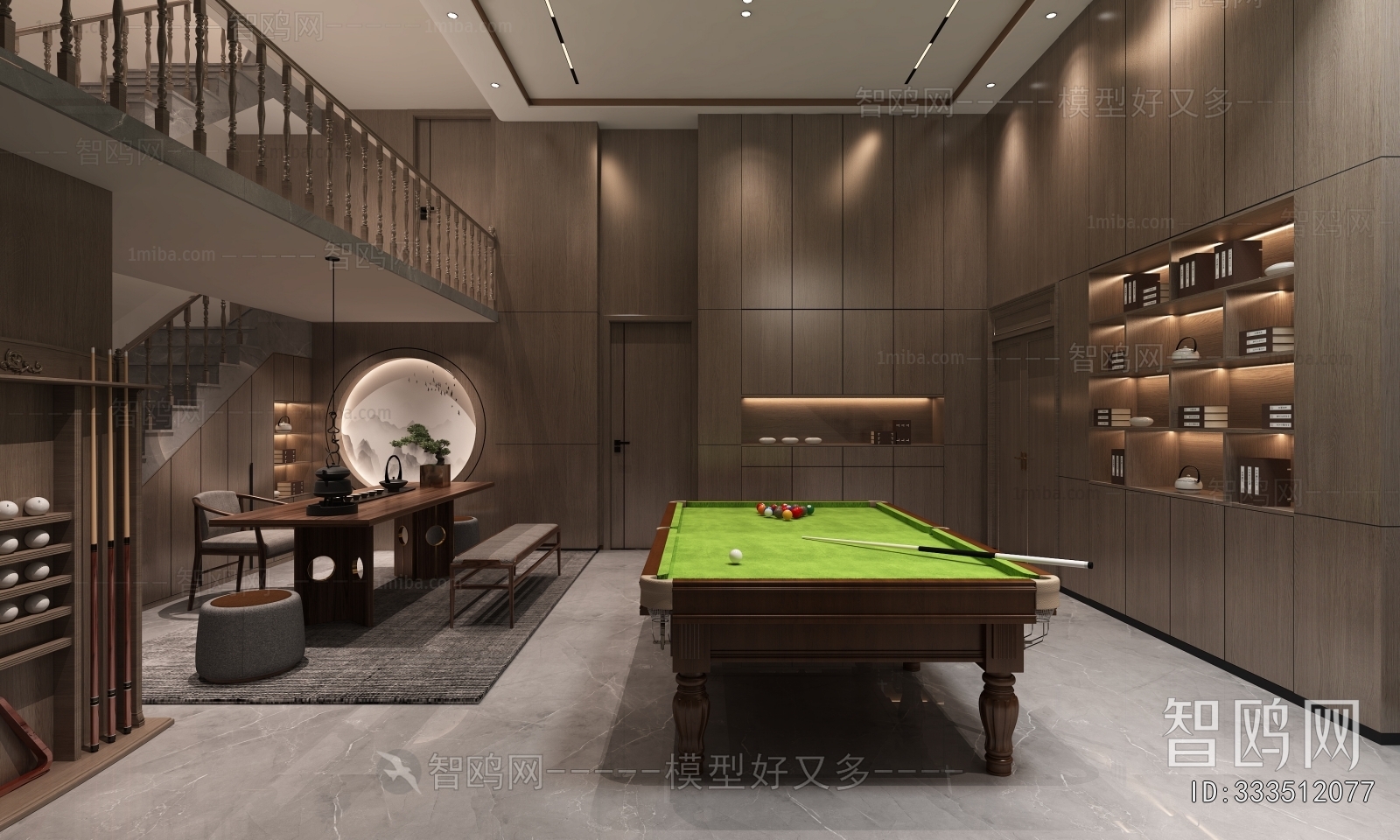 New Chinese Style Billiards Room