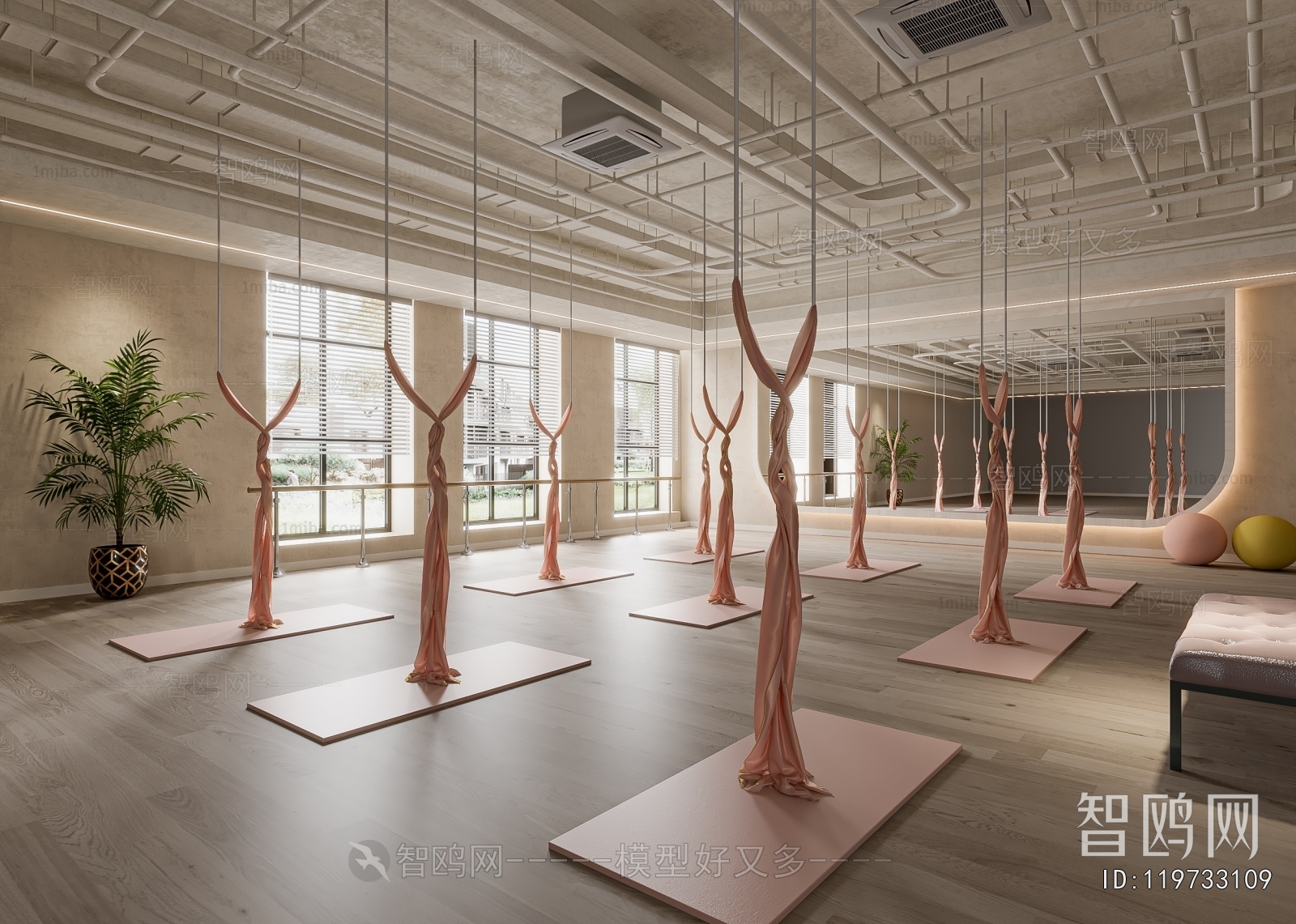 Wabi-sabi Style Yoga Room