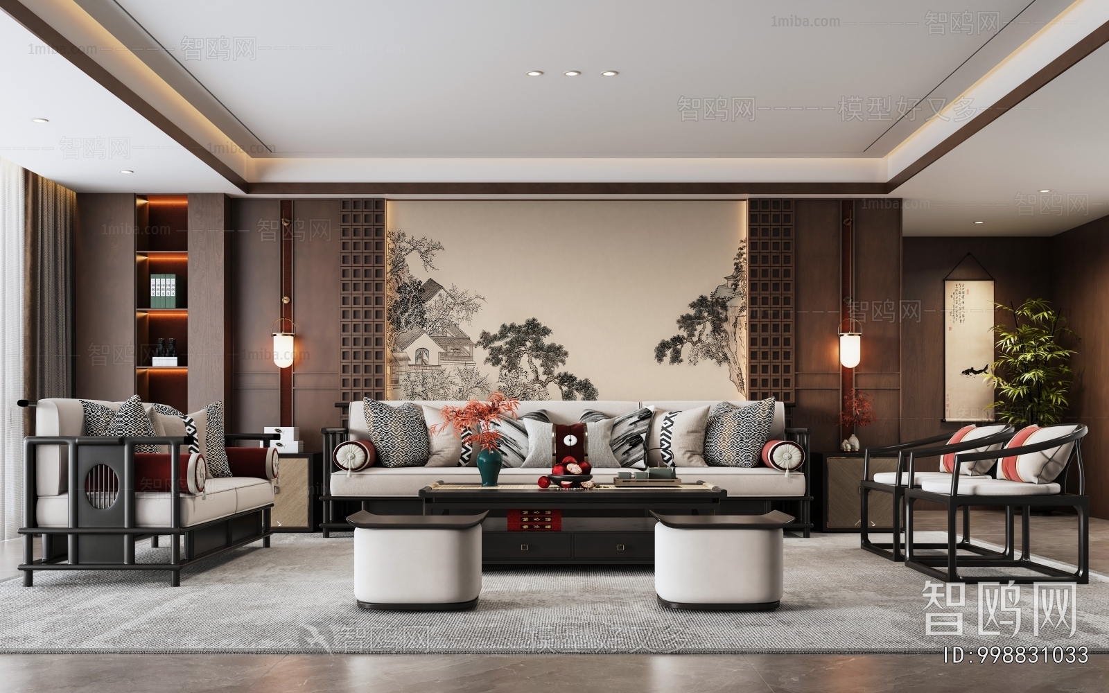 New Chinese Style A Living Room