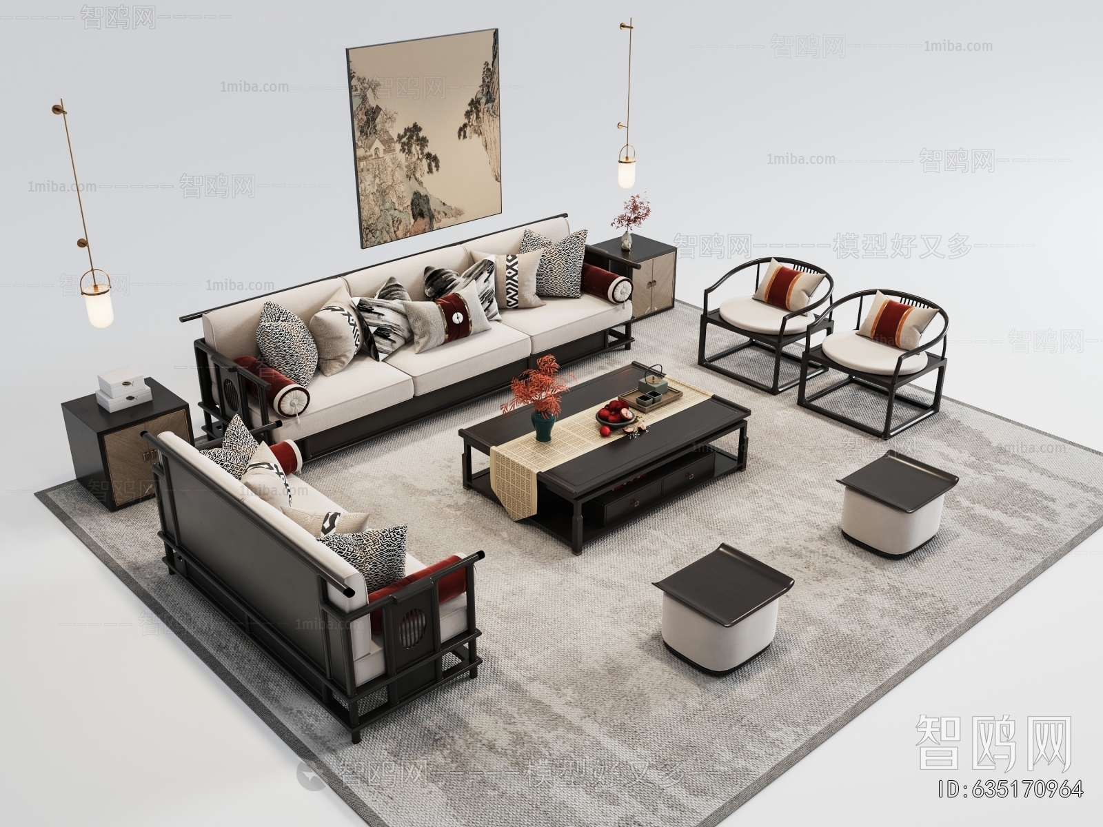 New Chinese Style Sofa Combination