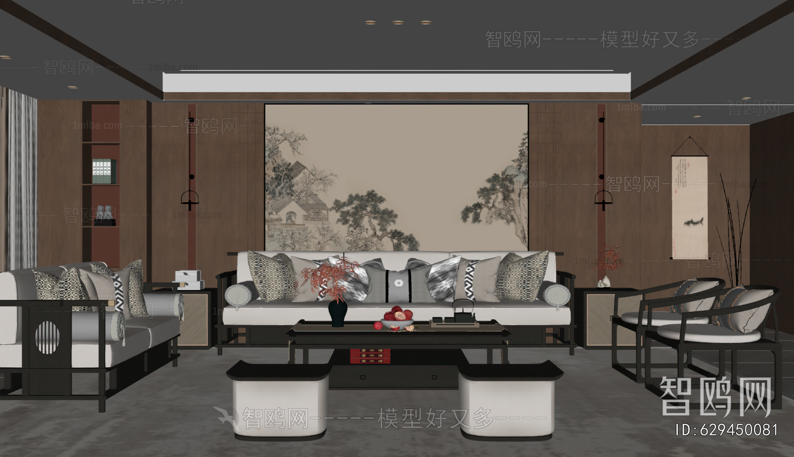 New Chinese Style A Living Room