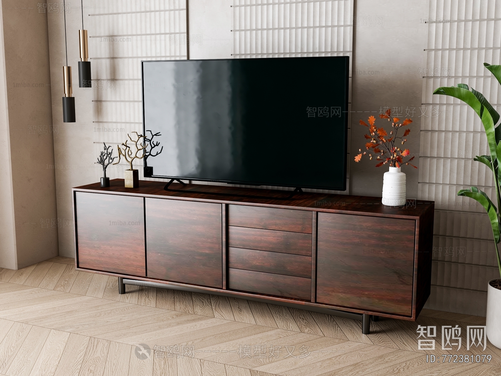 Wabi-sabi Style TV Cabinet