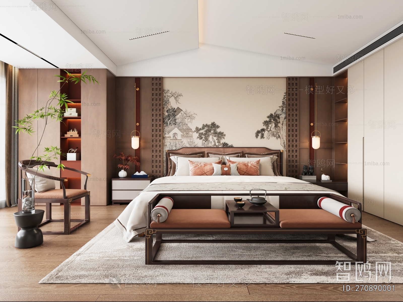 New Chinese Style Bedroom