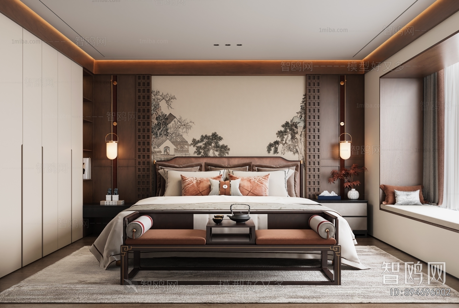 New Chinese Style Bedroom