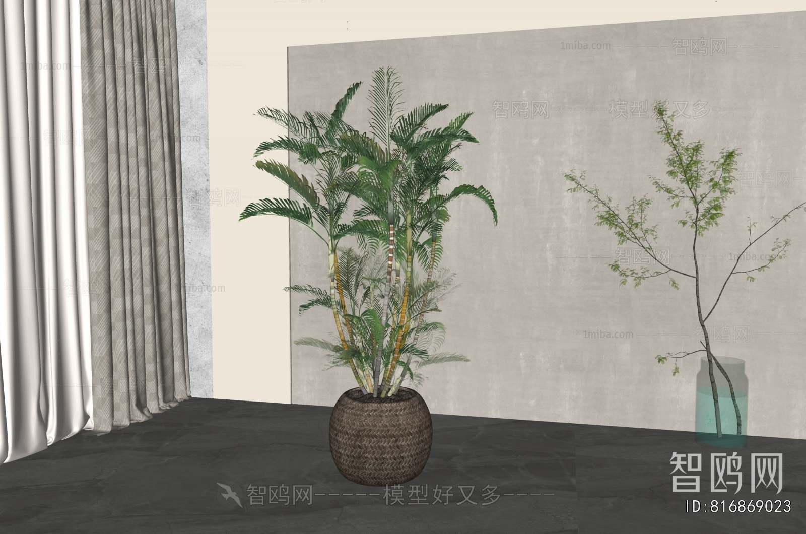 Wabi-sabi Style Ground Green Plant Potted Plants